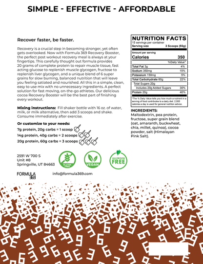 Formula 369 Recovery-Booster - Vegan 3:1 carb to protein mix
