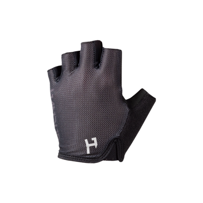 Black glove with a logo on a white background