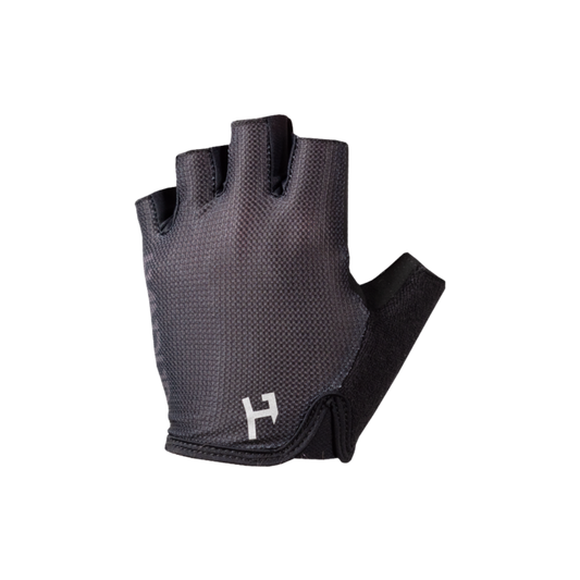 Black glove with a logo on a white background