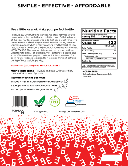Back label of a supplement container with nutritional information, usage instructions, and branding details.