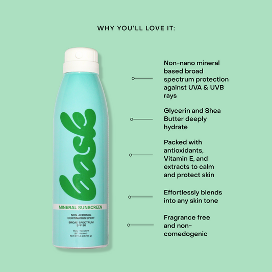 Bask SPF 30 Mineral Fragrance-Free Non-Aerosol Spray